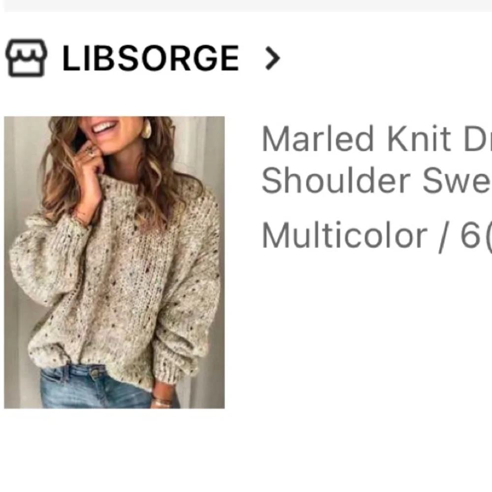 Marled Knit Drop Shoulder Sweater - Picture 2 of 5